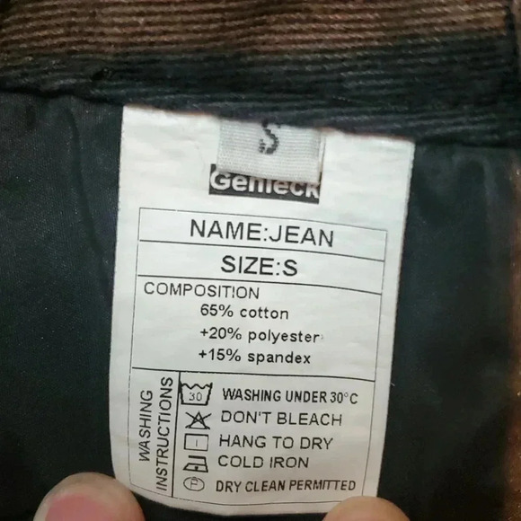 Genleck Cross Over Button Black Straight Leg Jeans  size S - Picture 7 of 8